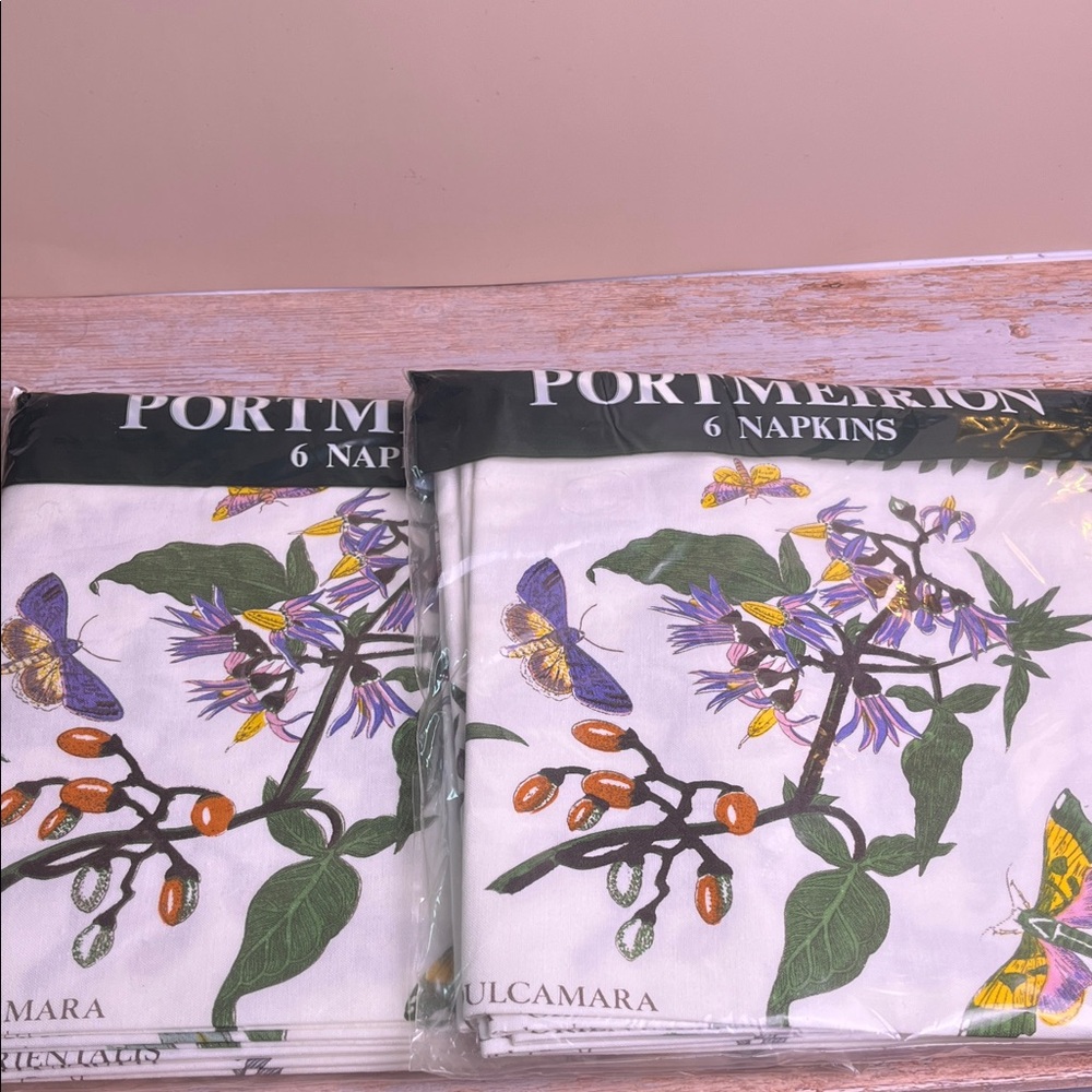 Portmeirion Botanical Napkins with Butterflies NWT 12 total